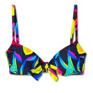 Summertime Bow Printed Bikini Top
